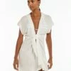 Sasha Short Cover Up - Off White -Swimwear Sales white sasha coverup 1